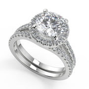 Marlee Classic Halo Pave Round Cut Diamond Engagement Ring - Nivetta